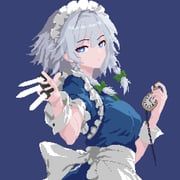 izayoi_sakuya, touhou, ju_gan_enkephalin, 1girl, apron