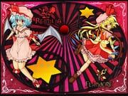 flandre_scarlet, remilia_scarlet, embodiment_of_scarlet_devil, touhou, hiya_atsu