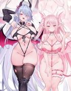 original, sora_72-iro, 2girls, arm_behind_head, armpits