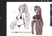 hyakumantenbara_salome, inui_toko, nijisanji, hitanu, 2girls