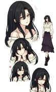 original, yukiko_(leovioykk), 1girl, bare_shoulders, black_hair