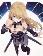 virginia_glynnberets, alice_gear_aegis, airport96, 1girl, bare_shoulders