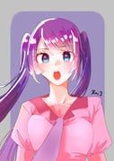 senjougahara_hitagi, monogatari_(series), nukkoa7oe, 1girl, artist_name