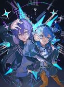 hoshimachi_suisei, hoshimachi_suisei_(casual), kenmochi_touya, kenmochi_touya_(koku_kyouen), hololive
