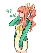 monika_(doki_doki_literature_club), doki_doki_literature_club, ashytown, !, 1girl