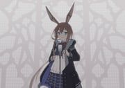 amiya_(arknights), arknights, never_gonna_give_you_up, rune_(dualhart), 1girl