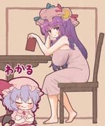 patchouli_knowledge, remilia_scarlet, touhou, arinu, 2girls