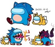 crewmate_(among_us), impostor_(among_us), shadow_the_hedgehog, sonic_the_hedgehog, tails_(sonic)