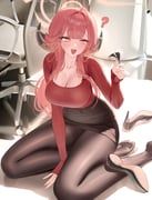 aru_(blue_archive), blue_archive, sgholln, 1girl, :d