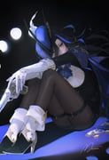 clorinde_(genshin_impact), genshin_impact, mewaru, 1girl, antique_firearm