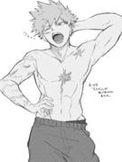 bakugou_katsuki, boku_no_hero_academia, uni_ssansyo, 1boy, abs