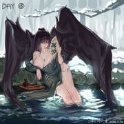 original, findle_(ovo_findlegeasure), 1girl, alcohol, black_hair
