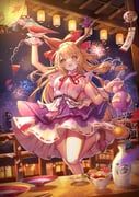 ibuki_suika, touhou, arua, 1girl, aerial_fireworks