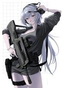 original, sthk, 1girl, assault_rifle, black_jacket