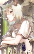 satou_yaniko, yani_neko, otsu_hai18, 1girl, against_railing