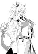 nian_(arknights), arknights, nekono0034, 1girl, bandeau