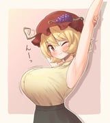 aki_minoriko, touhou, arinu, 1girl, :3