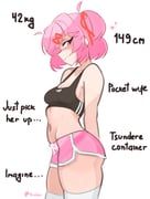 natsuki_(doki_doki_literature_club), doki_doki_literature_club, emiillb, adidas, arms_behind_back