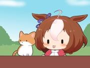 meisho_doto_(umamusume), umamusume, gomashio_(goma_feet), 1girl, :3