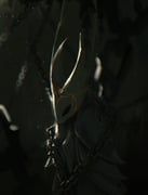 hollow_knight_(character), hollow_knight, eien_001, black_cloak, black_eyes