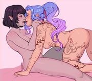 celeste_(deadlock), mina_(deadlock), deadlock_(game), peachsmoochie, 2girls