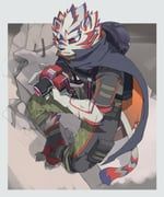 kalaski_(live_a_hero), live_a_hero, s-skio, 1boy, animal_ears