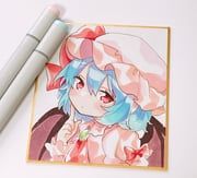 remilia_scarlet, touhou, moni_monico, 1girl, art_tools_in_frame