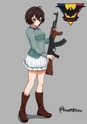 kohiyama_noemi, girls_und_panzer, girls_und_panzer_momi_no_ki_to_tetsu_no_hane_no_majo, kampfnscheisse, assault_rifle