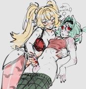 claret_flint, roxy_ifrita_pryce, zenless_zone_zero, deertripetri, 2girls