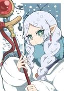 frieren, sousou_no_frieren, shiro_po_po, 1girl, alternate_hairstyle