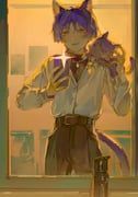 scaramouche_(cat)_(genshin_impact), scaramouche_(genshin_impact), genshin_impact, lic_617, 1boy