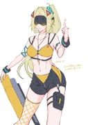 trigger_(zenless_zone_zero), zenless_zone_zero, ashimi_fugo, 1girl, alternate_costume