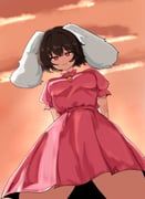 inaba_tewi, touhou, ranguiri, 1girl, :3