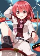 horikawa_raiko, touhou, ruu_(tksymkw), 1girl, :d