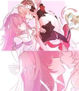 columbina_(genshin_impact), sandrone_(genshin_impact), genshin_impact, dregs, 2girls