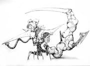 megrim_haruyo, 1girl, 5+_legs, amputee, arthropod_girl
