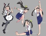 hachikuji_mayoi, monogatari_(series), itoma_mahimahi, 1girl, :d