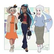 bea_(pokemon), melony_(pokemon), nessa_(pokemon), pokemon, pokemon_sword_and_shield
