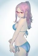 original, peco_(pockleberry), 1girl, arm_at_side, ass