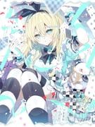 alice_(alice_in_wonderland), alice's_adventures_in_wonderland, yakinikusakoku, 1girl, aqua_dress