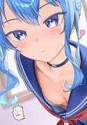 hoshimachi_suisei, hololive, diptip, 1girl, ?