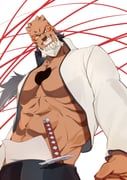 yammy_llargo, bleach, ibaraki_shun, 1boy, abs