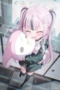 original, tsukiman, 1girl, :d, black_hair