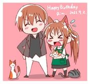 natsume_kyousuke, natsume_rin, little_busters!, rakka, 1boy