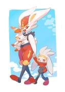 cinderace, raboot, scorbunny, pokemon, zl0dly5r0i35858
