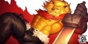 leomon_x-antibody, digimon, hierotubas, 1boy, abs