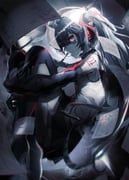 hatsune_miku, vocaloid, bakeneko1212, 1girl, abstract_background