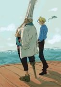 red-leg_zeff, sanji_(one_piece), one_piece, di_goat, 2boys