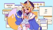 1girl, animal_ear_fluff, animal_ears, blonde_hair, blue_jacket