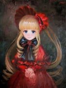 shinku, rozen_maiden, yuuren_kyouko, 1girl, black_bow